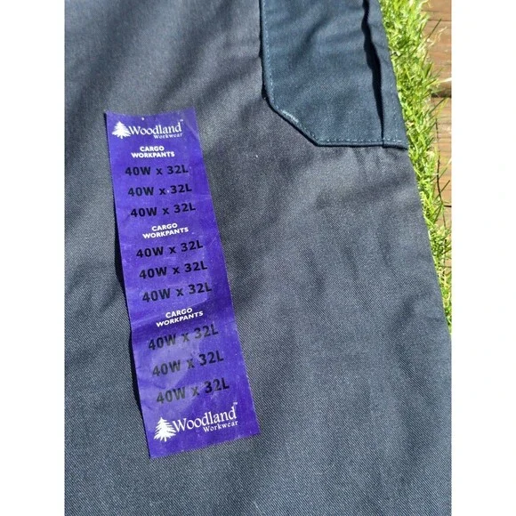 Woodland Workwear Kneedz Blue Work Pant Gel Knee Pads Built-in Relaxed 40x32 NWT - Picture 10 of 14